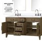 Lexora Home Laurel 60" Double Bathroom Vanity in Grey Oak with White Quartz Top and Rectangular Sinks, , large