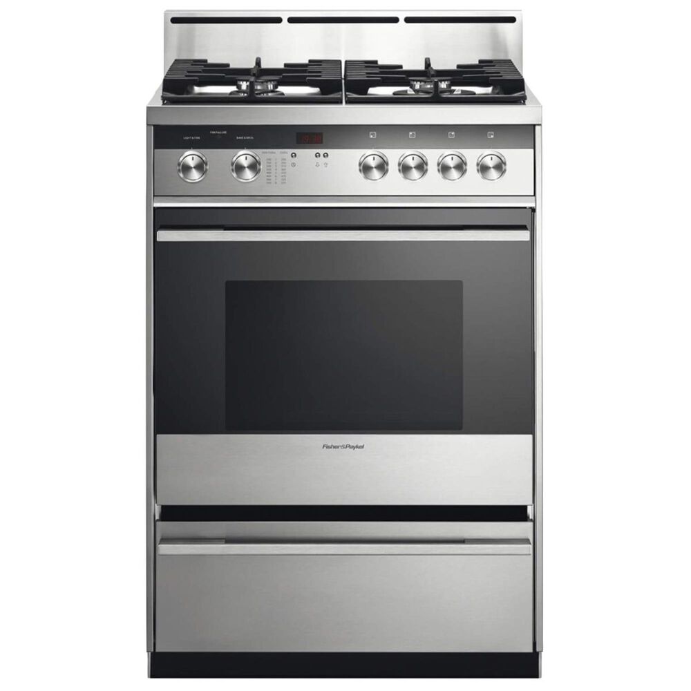 Fisher and Paykel 24" Dual Fuel Freestanding Gas Range in Stainless Steel, , large