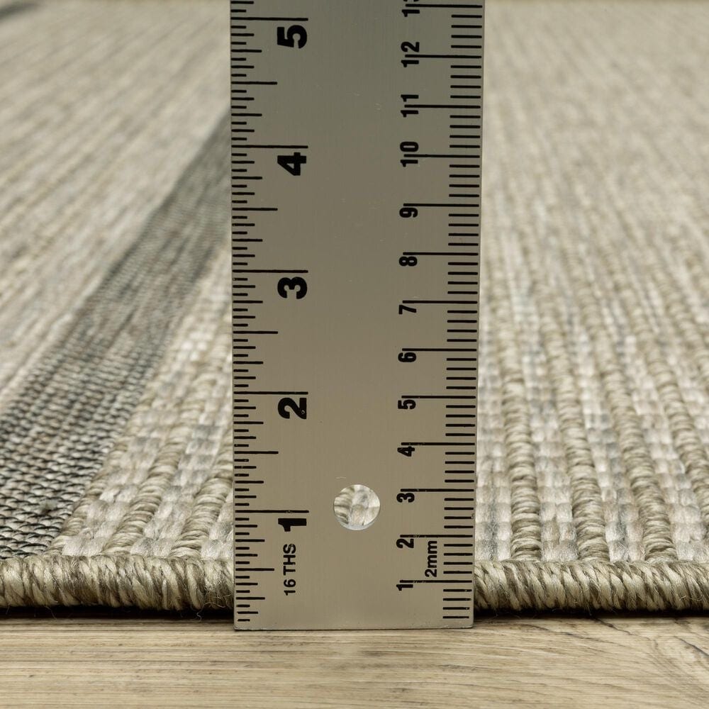 Oriental Weavers Tortuga TR07A 1&#39;10&quot; x 7&#39;6&quot; Beige and Black Runner, , large