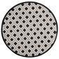 Nourison Aloha Geometric 5"3" Round Black and White Indoor/Outdoor Area Rug, , large