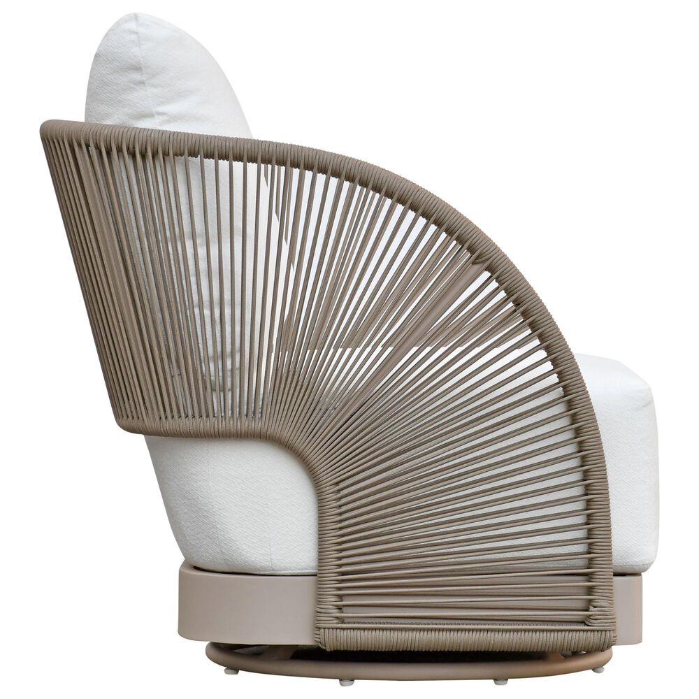Safavieh Adelandra Outdoor Swivel Chair in White, , large
