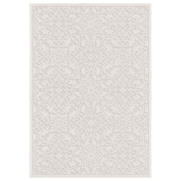 Orian Boucle" Biscay 1"11" x 7"6" Natural Indoor/Outdoor Runner, , large