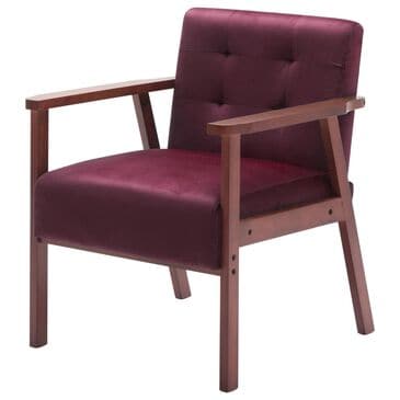 HOMLUX Arm Chair with Tufted Back and High-Density Foam in Rose, , large