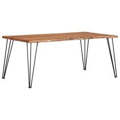 Pacific Landing Sherman Dining Table in Natural Acacia and Gunmetal - Table Only