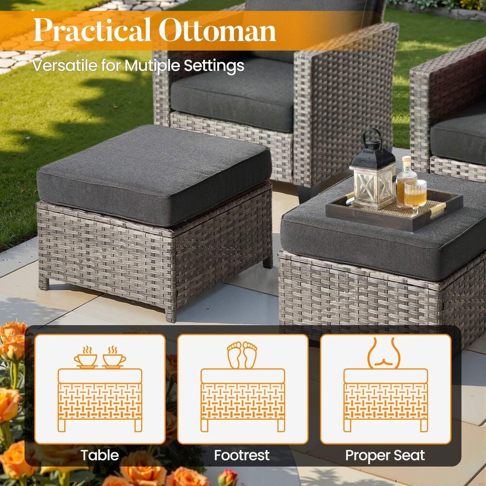 HOMLUX 8-Piece Outdoor Patio Furniture in Black, , large