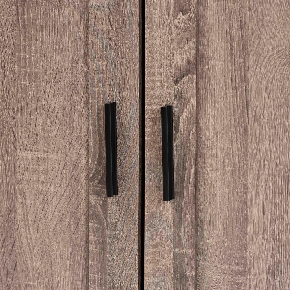 Baxton Studio Bruce 2-Door Shoe Storage Cabinet in Oak Brown, , large