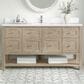 James Martin Vanities Breckenridge 60" Single Bathroom Vanity in Whitewashed Oak with Single Hole 3 cm White Zeus Quartz Top and Rectangular Sink, , large