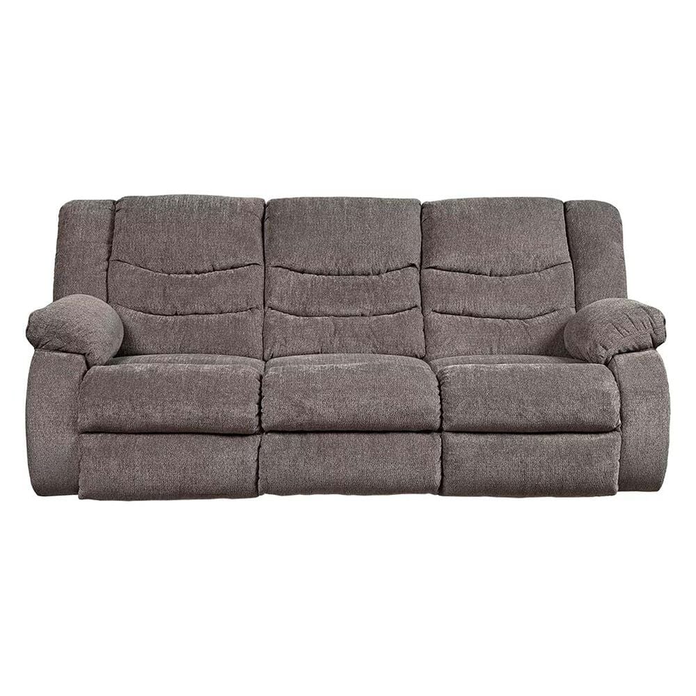 Ashley Tulen Manual Reclining Sofa in Gray, , large