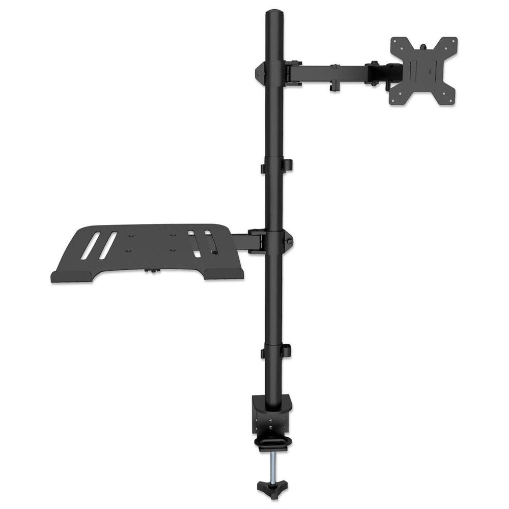 Manhattan Desktop Combo Mount with Monitor Arm and Laptop Stand in Black, , large