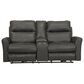 Catnapper Fredda Power Reclining Console Loveseat with Power Headrest in Anthracite, , large