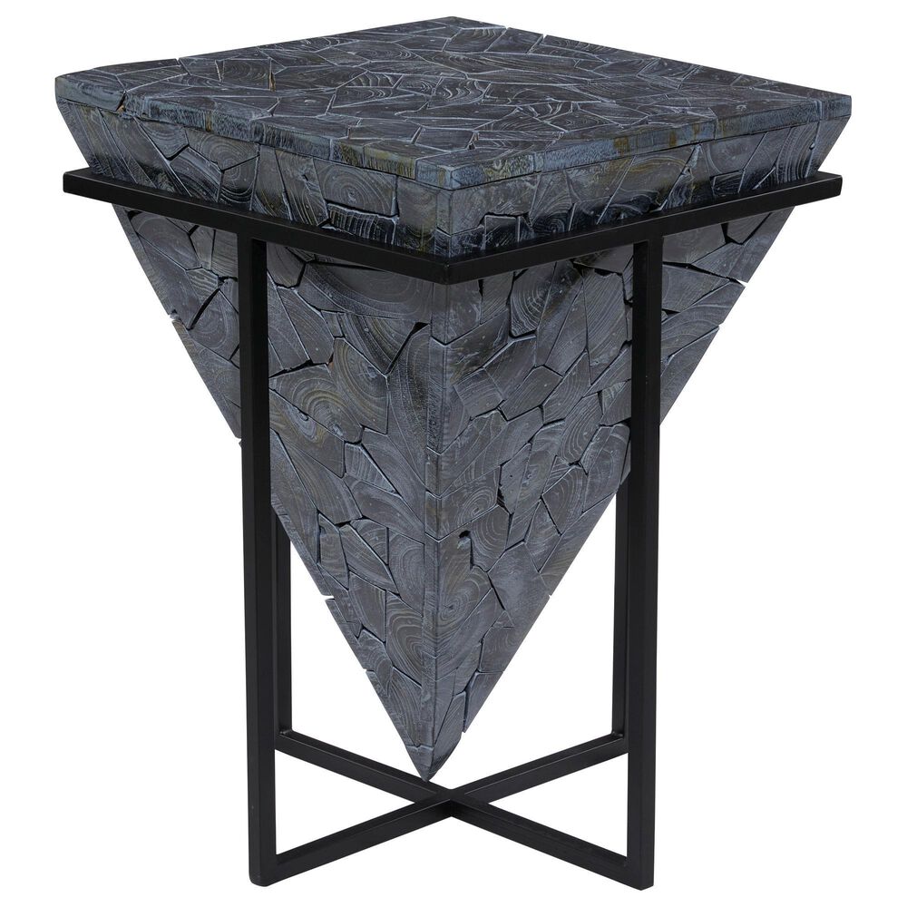 Maple and Jade Frame Accent Table in Grey and Black, , large