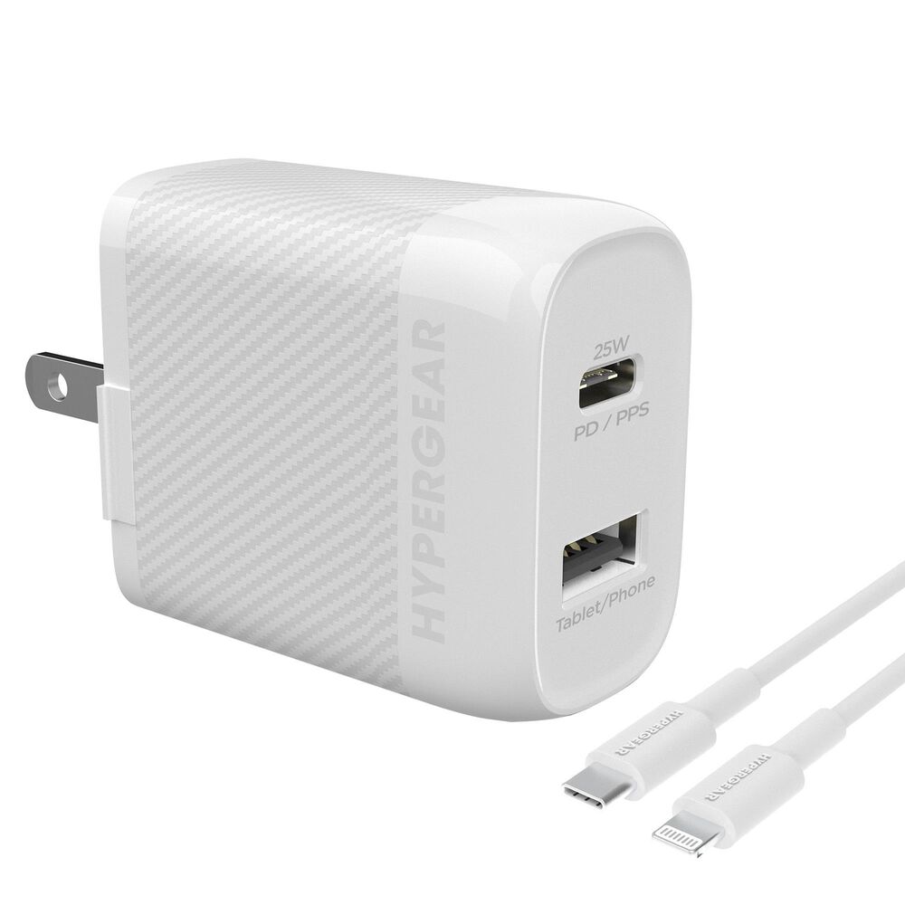 Hypercel SpeedBoost 25W PD Lightning Wall Kit in White, , large