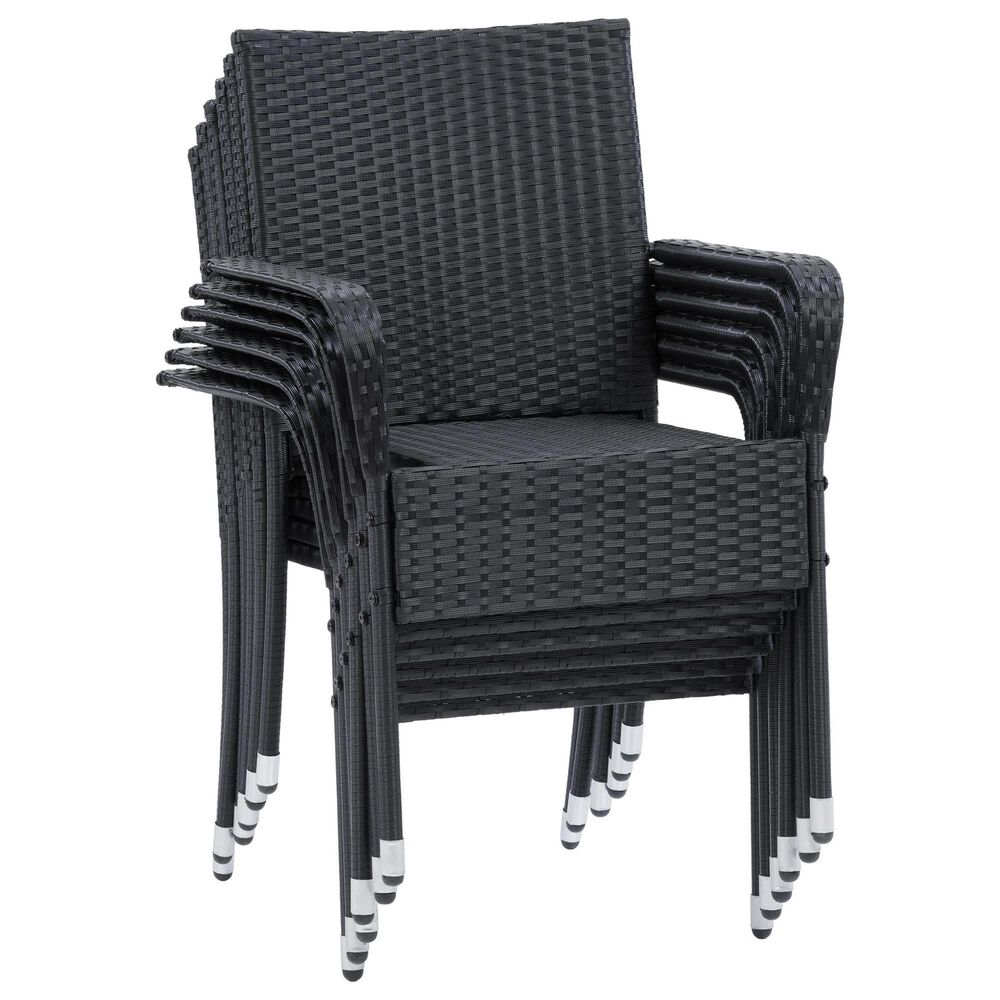 CorLiving Parksville 7-Piece Patio Dining Set in Black/Ash Gray, , large