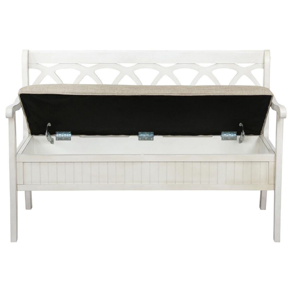 Parkerville Furniture Line Storage Bench in White, , large