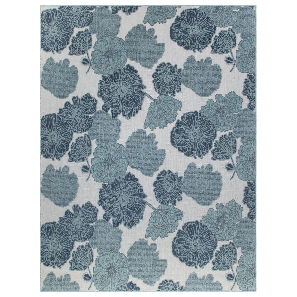 Nourison Garden Oasis Floral Blue 9&#39; x 12&#39; Indoor/Outdoor Area Rug, , large