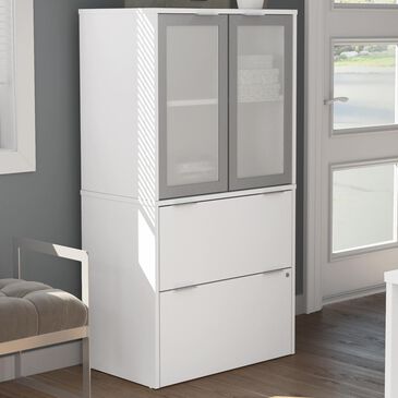 Bestar i3 Plus Lateral File with Cabinet in White, , large