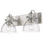 Golden Lighting Hines 2-Light Bath Vanity with Seeded Glass in Pewter, , large
