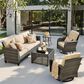 HOMLUX 5-Piece Outdoor Conversation Set in Beige, , large