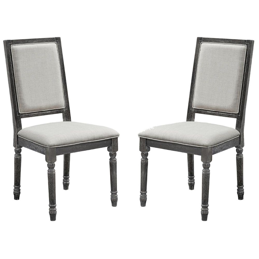 Tiddal Home Muses Upholstered Back Chair in Weathered Pepper (Set of 2), , large