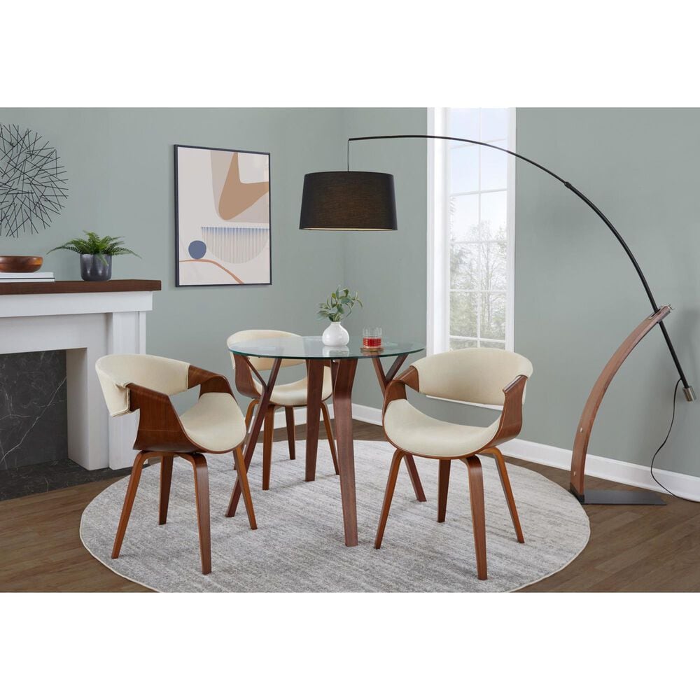 Lumisource Folia Dining Table in Walnut and Clear - Table Only, , large