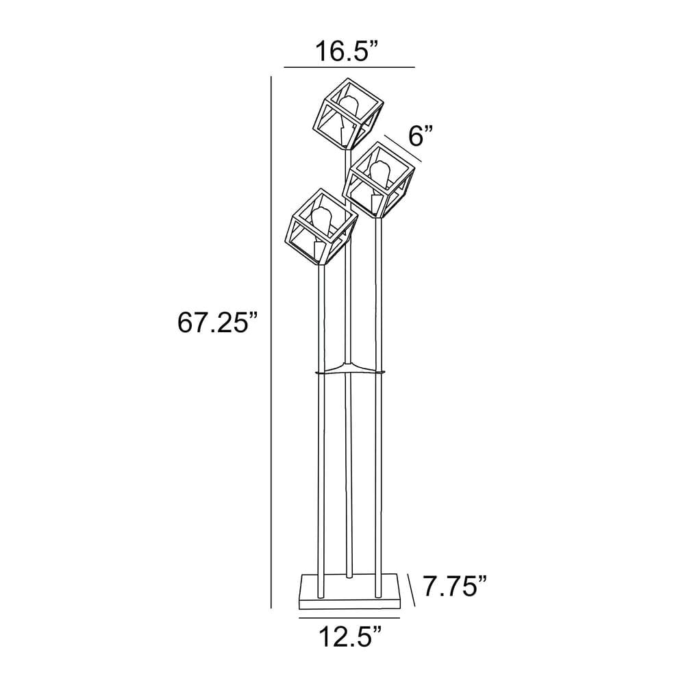 Lite Source Cuboid Floor Lamp in Black, , large