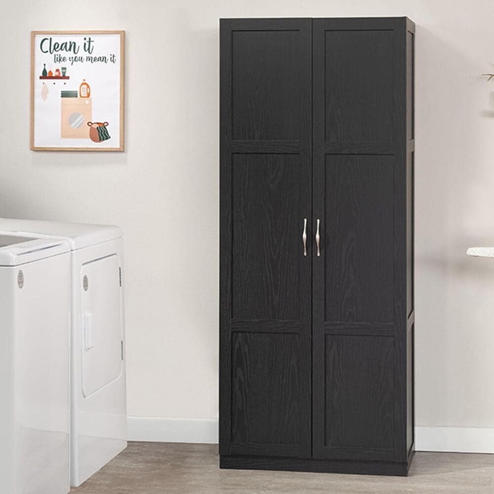 Sauder Select Collection 2-Door Storage Cabinet with Shelves in Black, , large