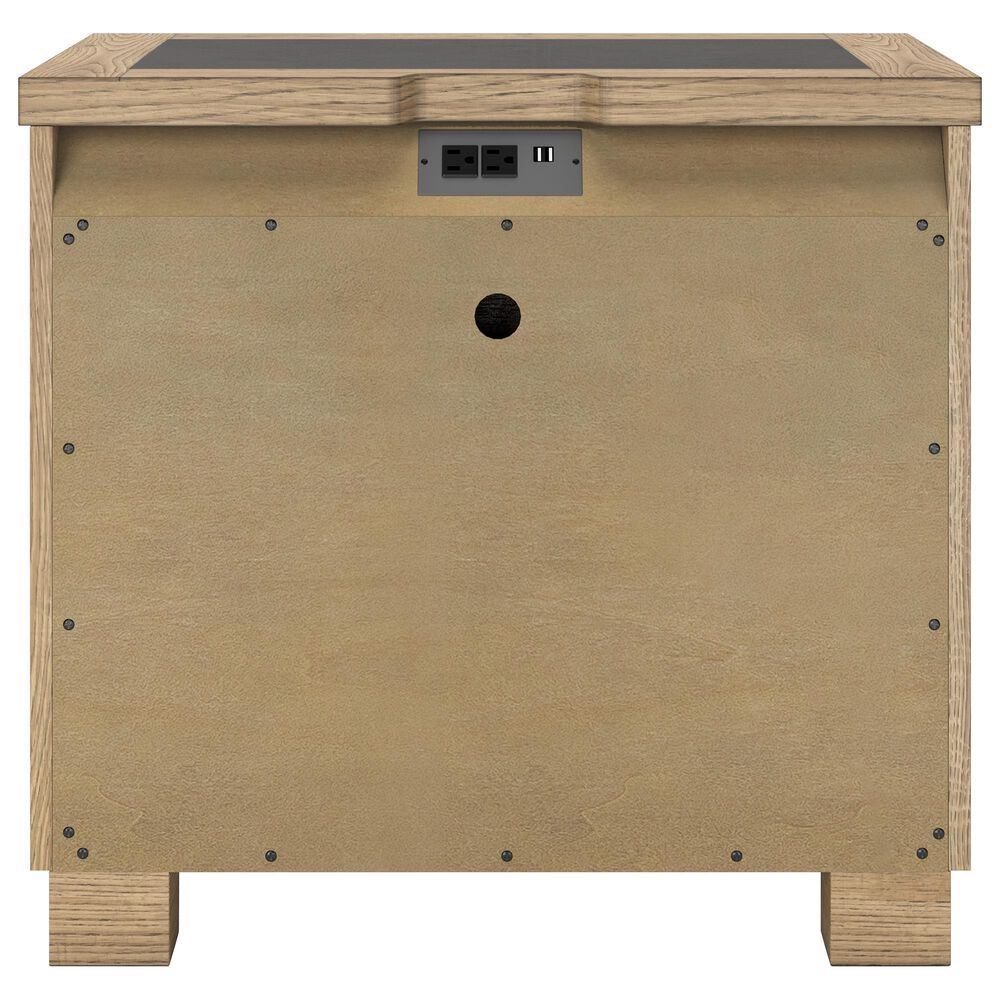Ashley Galliden 2-Drawer Nightstand in Light Brown and Cement, , large
