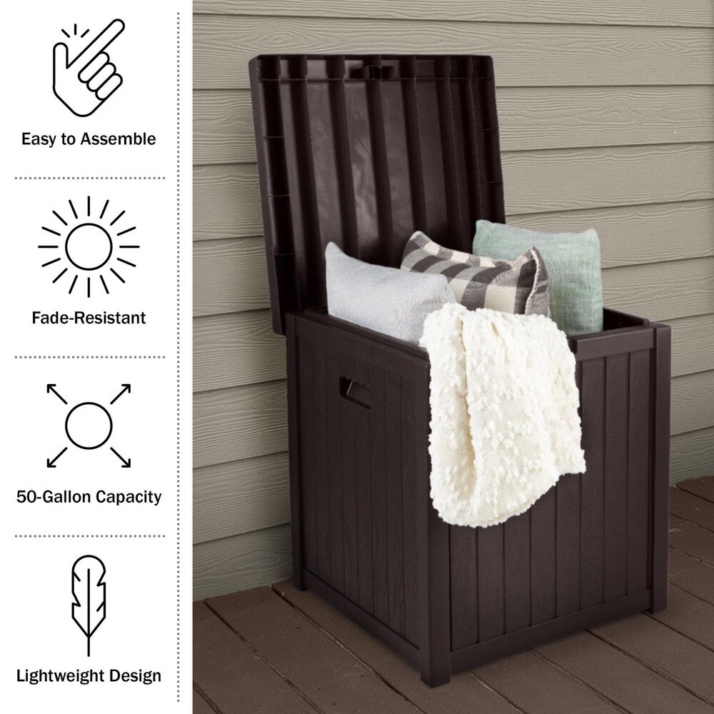 Timberlake 50 Gallon Patio Storage Box in Brown, , large