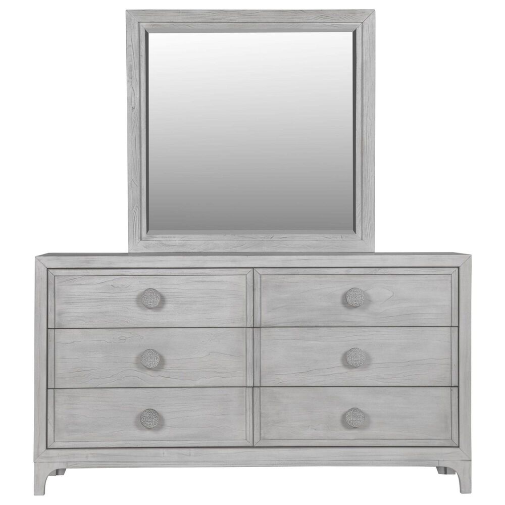 Urban Home Boho Chic Dresser and Mirror in Washed White, , large