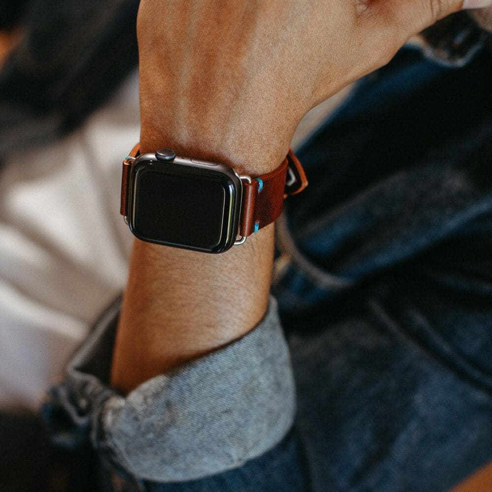 Bluebonnet Cases Band Leather for Apple Watch in Bordeaux Brown, , large