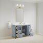 37B Claudine 48" Single Bathroom Vanity in Soft Blue with Glossy White Composite Stone Top and Backsplash, , large