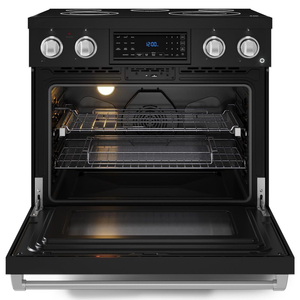 Thor Kitchen Gordon Ramsay 6 Cu. Ft. 36&quot; Professional Electric Range with Stainless Steel Handle Kit in Black, , large