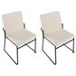 LumiSource Dutchess Side Chair with Cream Velvet Cushion in Black (Set of 2), , large