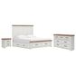 Ashley Savonport King Storage Bed with Dresser and Nightstand in White and Brown, , large