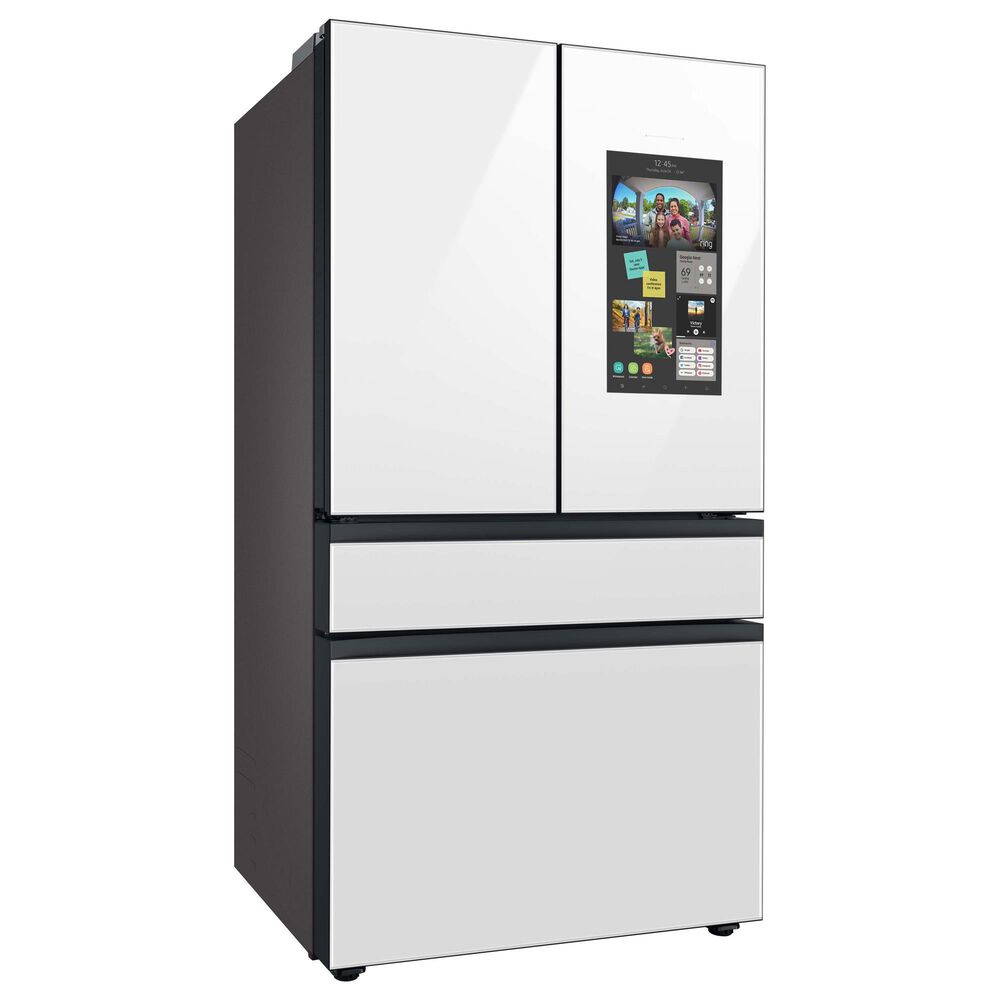 Samsung Bespoke 29 Cu. Ft. French Door Refrigerator with White Glass Family Hub Panel Included - Additional Panels Sold Separately, , large