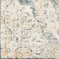 Surya Cardiff CDF-2303 Medium Gray, Light Blue, Mustard and Dark Blue 7"10" Round Area Rug, , large