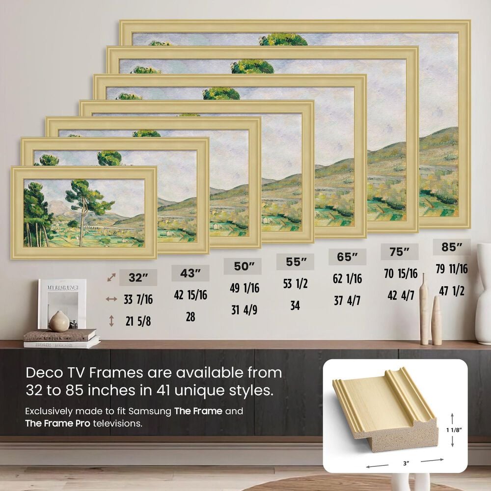 Deco TV Frames Premiere 65" Frame Bezel for Samsung the Frame TV in Antique White, , large