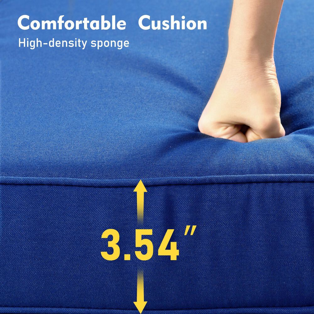 HOMLUX 5-Piece Patio Conversation Set with Two Ottomans in Navy Blue, , large