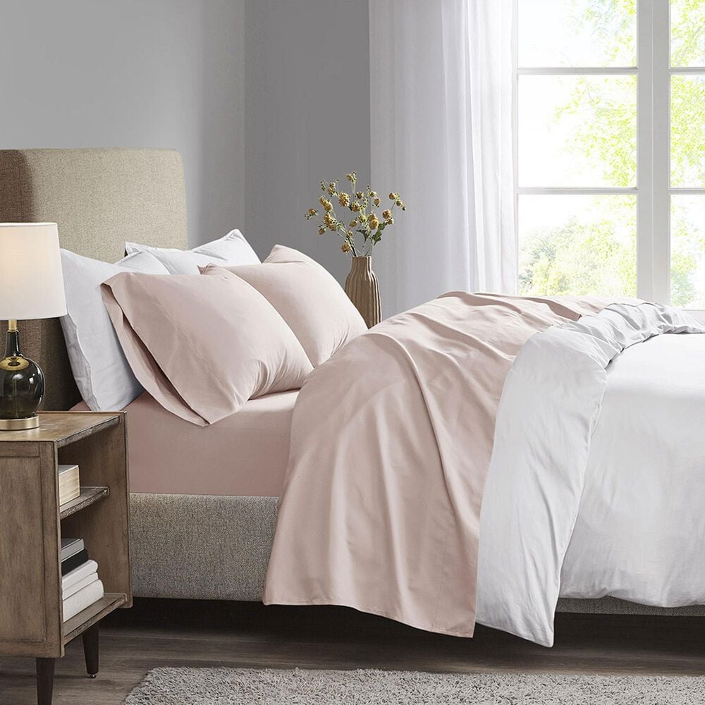 Hampton Park Madison Park 4-Piece Luxurious Brushed Microfiber Deep Pocket Full Sheet Set in Blush, , large