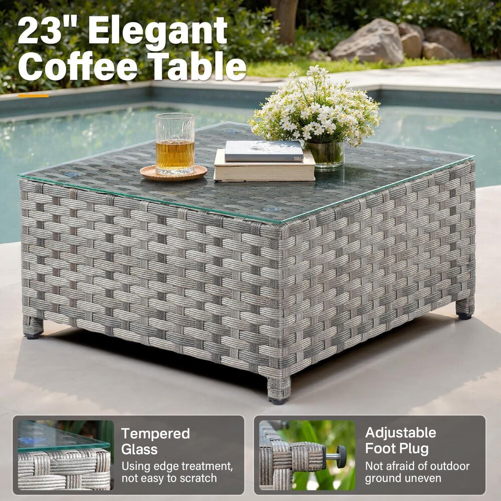 HOMLUX 6-Piece Patio Conversation Set in Coarse Beige, , large
