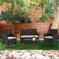 Furniture of America Bianca 4-Piece Patio Conversation Set in Black, , large
