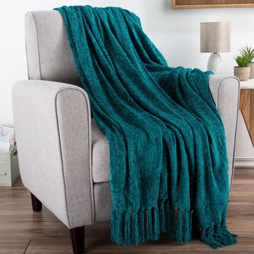 Timberlake LHC 60" x 70" Ultra Soft Chenille Throw in Lagoon Teal, , large