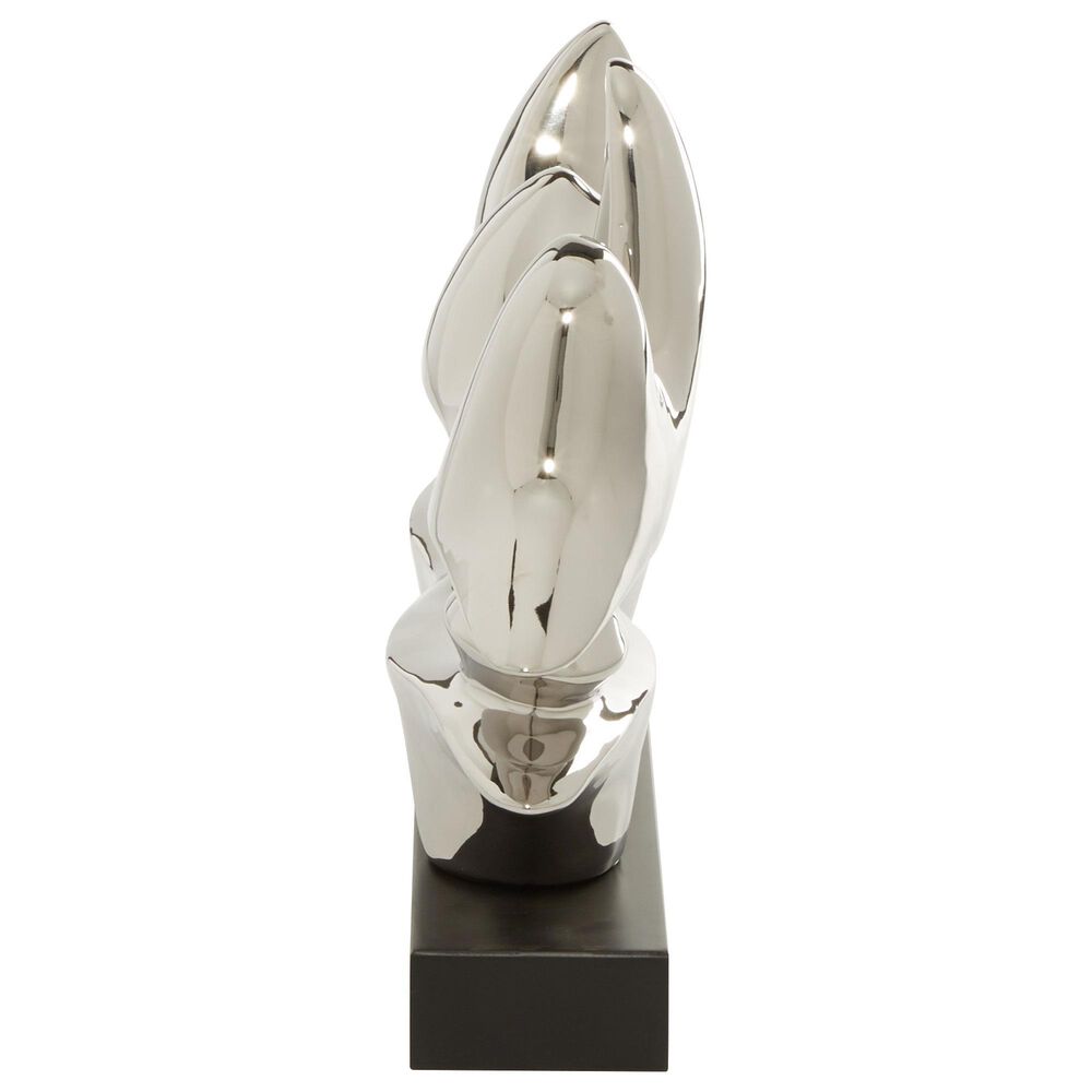 Maple and Jade Porcelain Sculpture in Silver and Black, , large