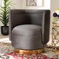 Baxton Studio Saffi Swivel Accent Chair in Grey, , large