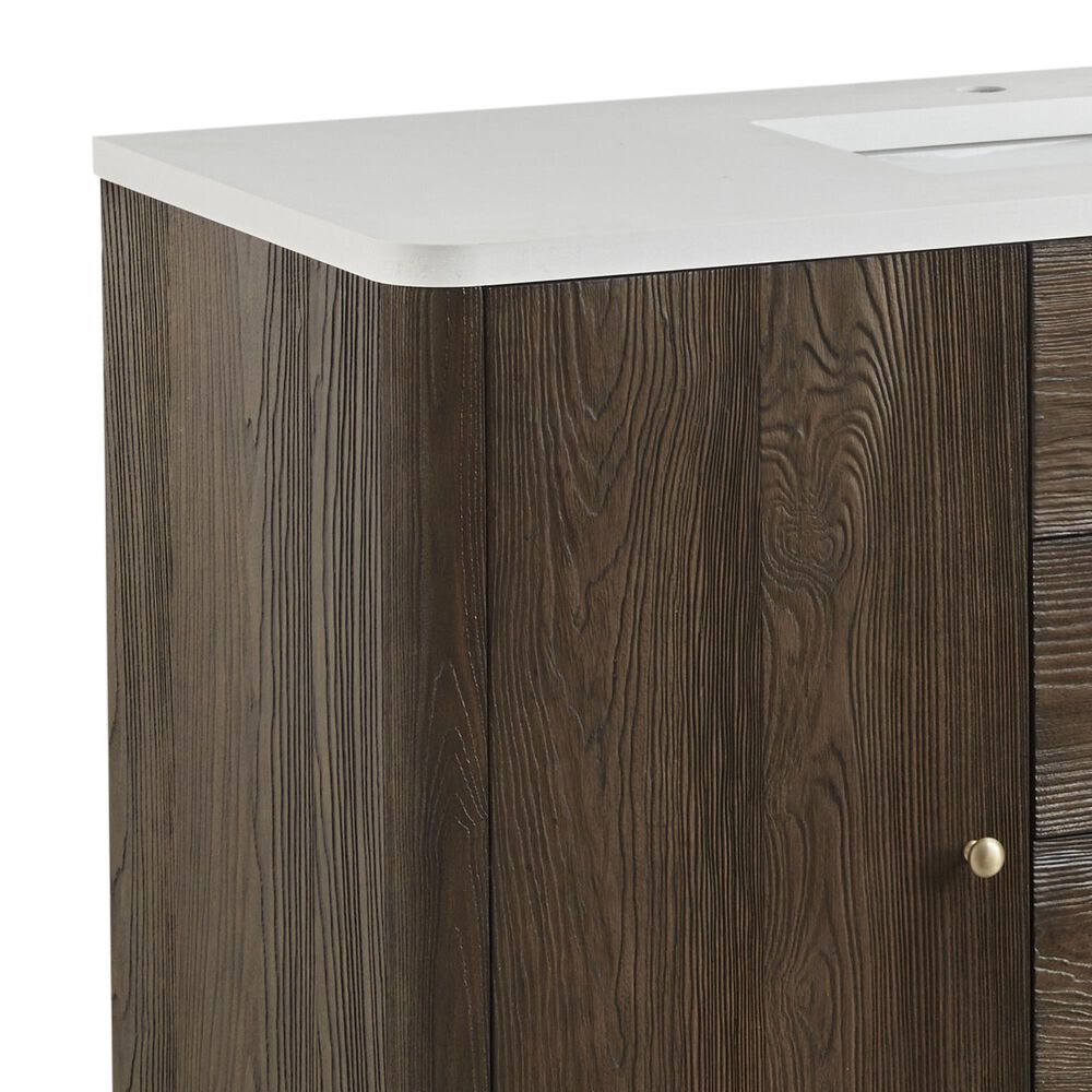 James Martin Vanities Gracyn 48&quot; Single Bathroom Vanity in Sable with 3 cm White Zeus Quartz Top and Rectangular Sink, , large