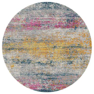 Amer Rugs Montana 7"6" Round Orange and Pink Area Rug, , large