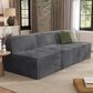 Furniture of America Facil 3-Piece Modular Armless Sofa in Dark Gray, , large