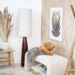 Teak Interiors Ceramic Floor Lamp Linen Shade, , large