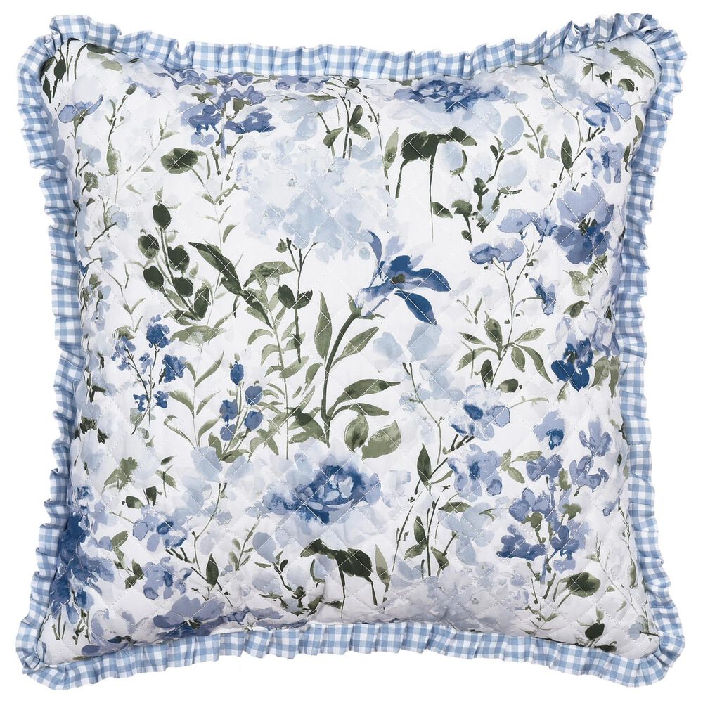J. Queen New York Kourtney 16" Square Throw Pillow in Blue, Green and White, , large