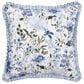 J. Queen New York Kourtney 16" Square Throw Pillow in Blue, Green and White, , large